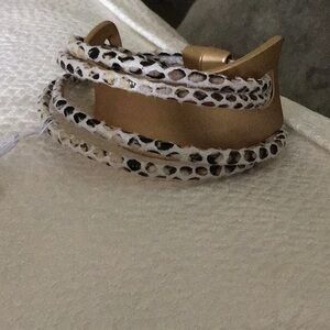 Genuine leather handcrafted metal bracelet